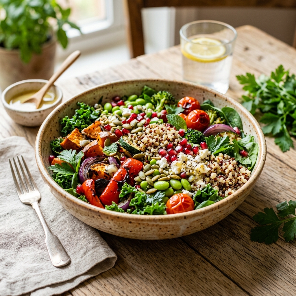 Bol coloré d'aliments à index glycémique bas